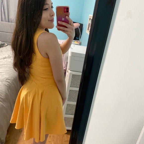 Tibi yellow ponte sleeveless fit and flare dress - Picture 5 of 12